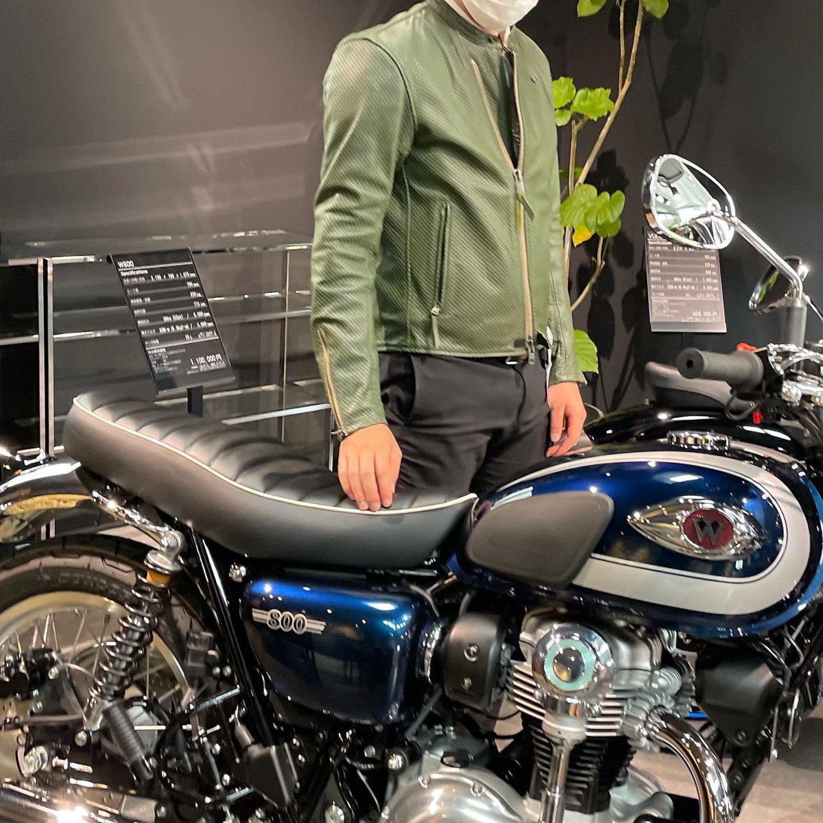 カワサキ×カドヤ パンチングメッシュレザージャケット。メンズの紹介