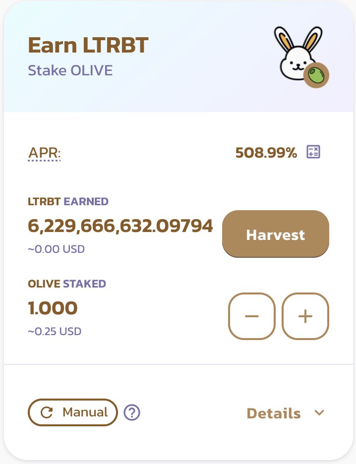 OliveCashBsc's tweet photo. #BSC 
🐇The @LTRBTtwt farm and pool are live now!

  Stake $Olive to earn $LTRBT. 
Stake LTRBT/BNB to earn Olive. https://t.co/1Isv3iNiR8