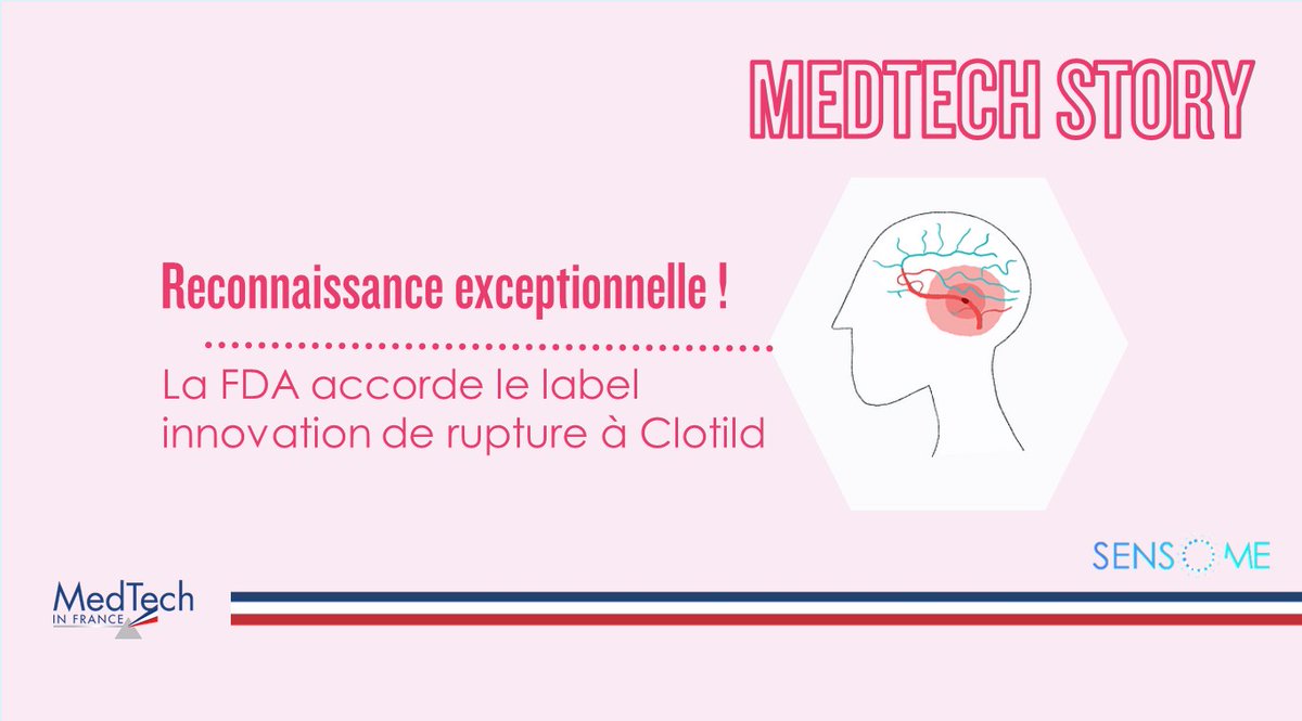 medtechinfrance's tweet photo. #MedTechStory Félicitations à l’équipe de @Sensome emmenée par son CEO @bozsak qui reçoit le label Innovation de Rupture de la FDA pour son capteur simplifiant le traitement de l’arrêt vasculaire cérébral ischémique ! #MedTech #FrenchMedTech #Healthcare. https://t.co/eUelr1yR8o