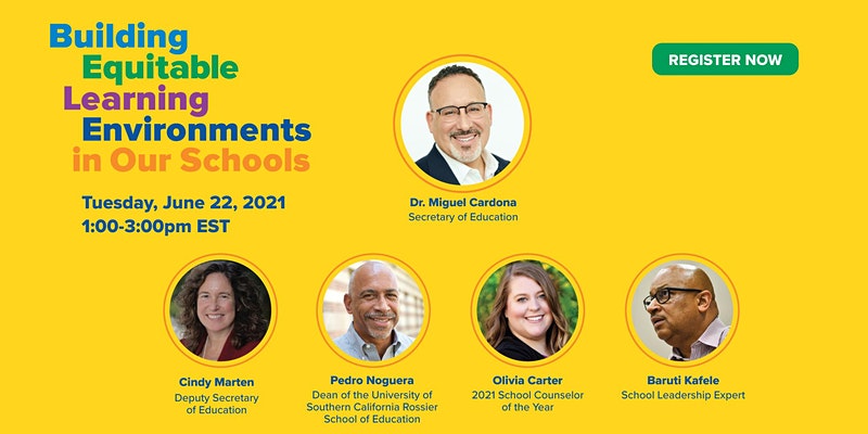 Hundreds of you registered last week for the U.S. Secretary of Education's Education Equity Summit in which I will be one of the panelists. For those who missed my post last week, here's the link to register. I hope to see you tomorrow at 1:00 EDT.  eventbrite.com/e/building-equ…