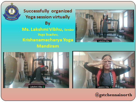 gstchennainorth's tweet photo. The officers and staff of GST Chennai North attended yoga session for physical, mental and emotional well being.
#AzadikaAmritMahotsav #YogaForWellness
#EkKarDeshBehtar #3yearsofGST
@icsi_cs @theicai @ficci_india @ICAICMA @hindcham @pibchennai @FollowCII @FieoHq https://t.co/Su3tXqWvpa