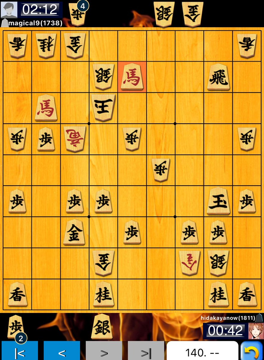 まーくん 将棋クエスト 10分 棋譜 Hidakayanow 1811 対 Magical9 1738 T Co Ksvozex8qs 将棋クエスト Shogiquest 初段 五段を沢山倒せる級位者さんに快勝 T Co djgderps