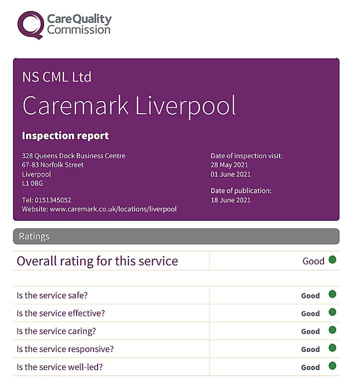 Extremely proud to announce we have received the good rating from CQC following our first inspection. A big thank you to all our staff for their hard work and dedication, we can’t thank them enough for their efforts. 

We wish everyone a happy and positive week! 💙

#Homecare #UK