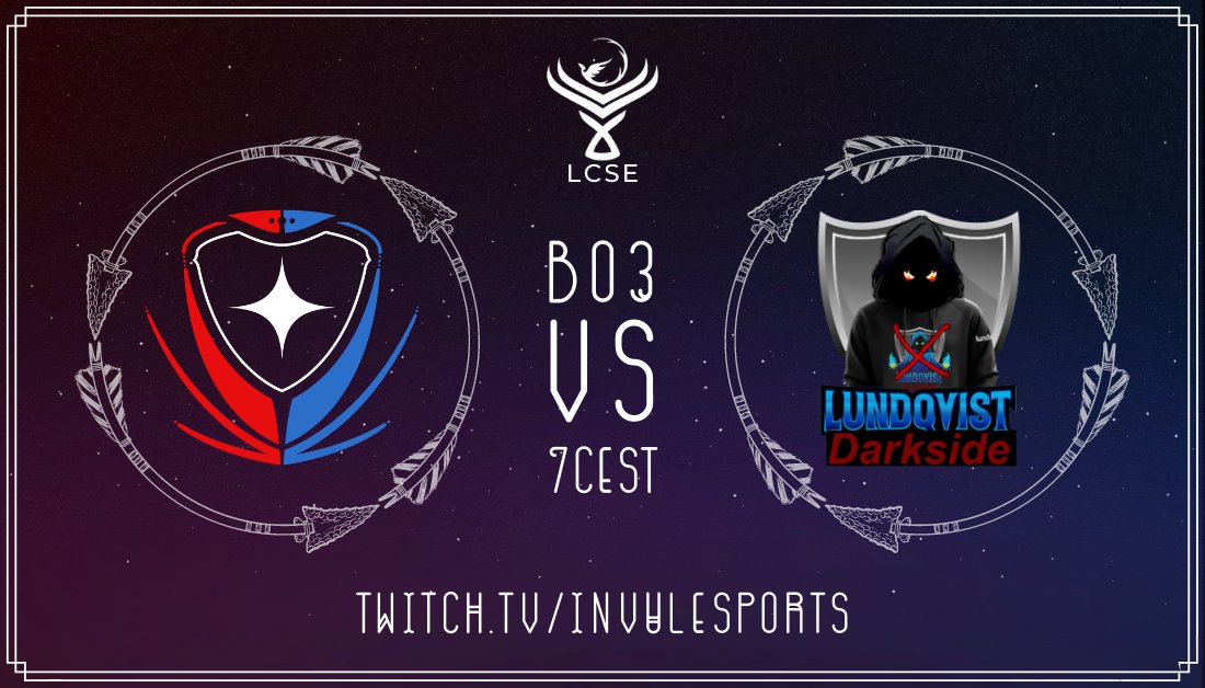 ⭐ MATCHDAG ⭐

It's a big game tonight as we clash with one of the pre-season favourites and our evil friends @lundqvist_dark in a #LCSE BO3 at 19:00 CEST / 18:00 BST! 😈

📺 - twitch.tv/invulesports

🎙 - <a href="/Enixxx_/">Luke Farrell</a> &amp; <a href="/Judgeyrocks/">Chris Judge</a>

#RaiseYourShields #INVULWIN
