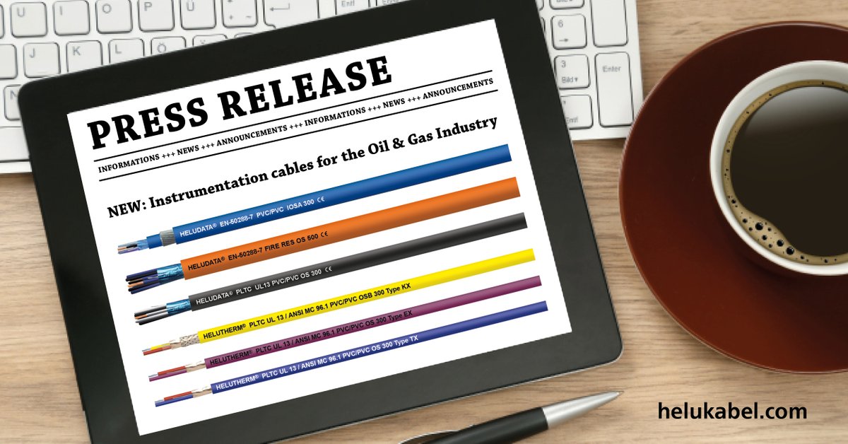 #HELUKABEL introduces 4 NEW instrumentation and compensating cable product groups for the Oil &amp; Gas, Pharma, Chemical, &amp; Food &amp; Bev industries! ow.ly/CODK50F8Ehk #electricalengineers #manufacturing #oilandgas #foodandbeverage