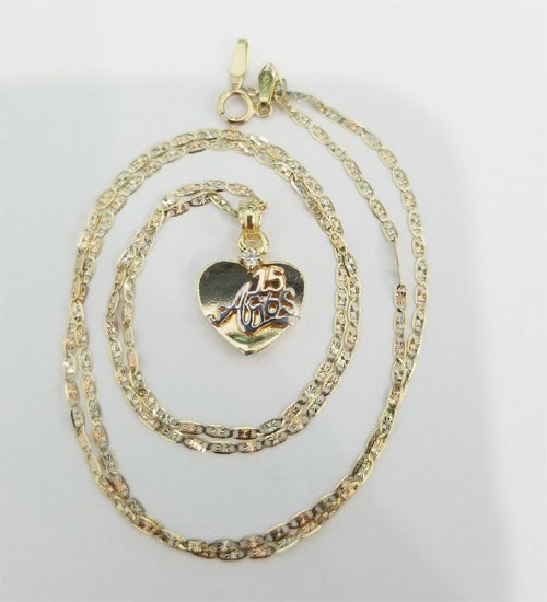 LoversJewellery's tweet photo. Real 14k Yellow Rose Gold Charm Pendent Heart Quince 15 #Birthday Valentino Chain
#Quince #14k #Rosegold #yellowgold #twotonegold #charm #goldchain #gift #shopping #buy #sale #men #women #his #her #boy #girl #jewelery #ValentinoChain #HeartPendant 
https://t.co/Nc32lh3jUq https://t.co/uV75KUUUjO