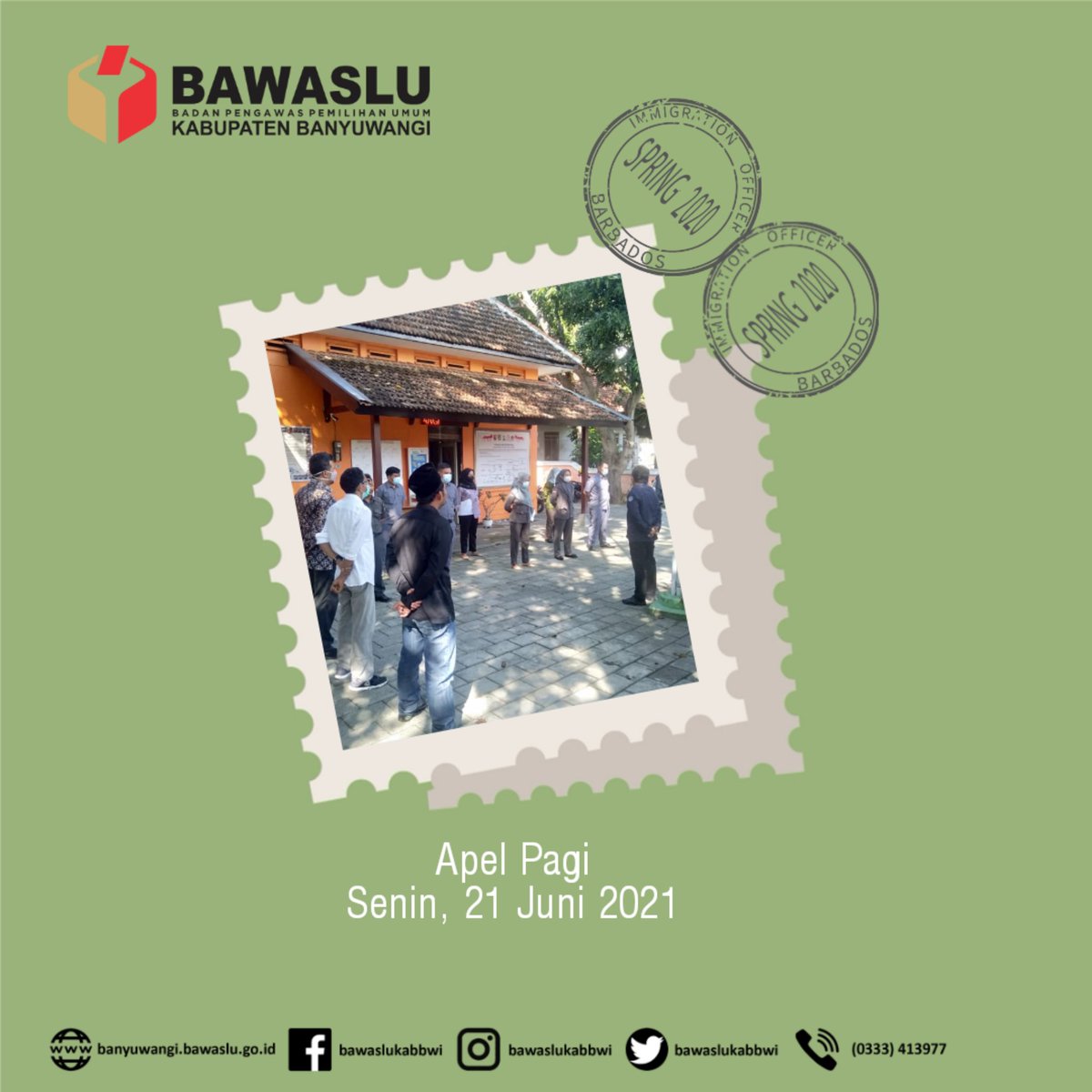 Apel Pagi, di Kantor Bawaslu Kabupaten Banyuwangi, Senin, 21 Juni 2021. 

#bawaslukabupatenbanyuwangi
#bawaslu
#cegahawasitindak