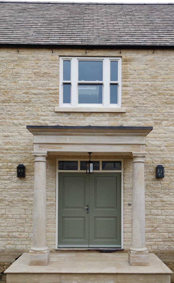 A stone portico we made and fitted at the St Martin’s Fields development near #Stamford