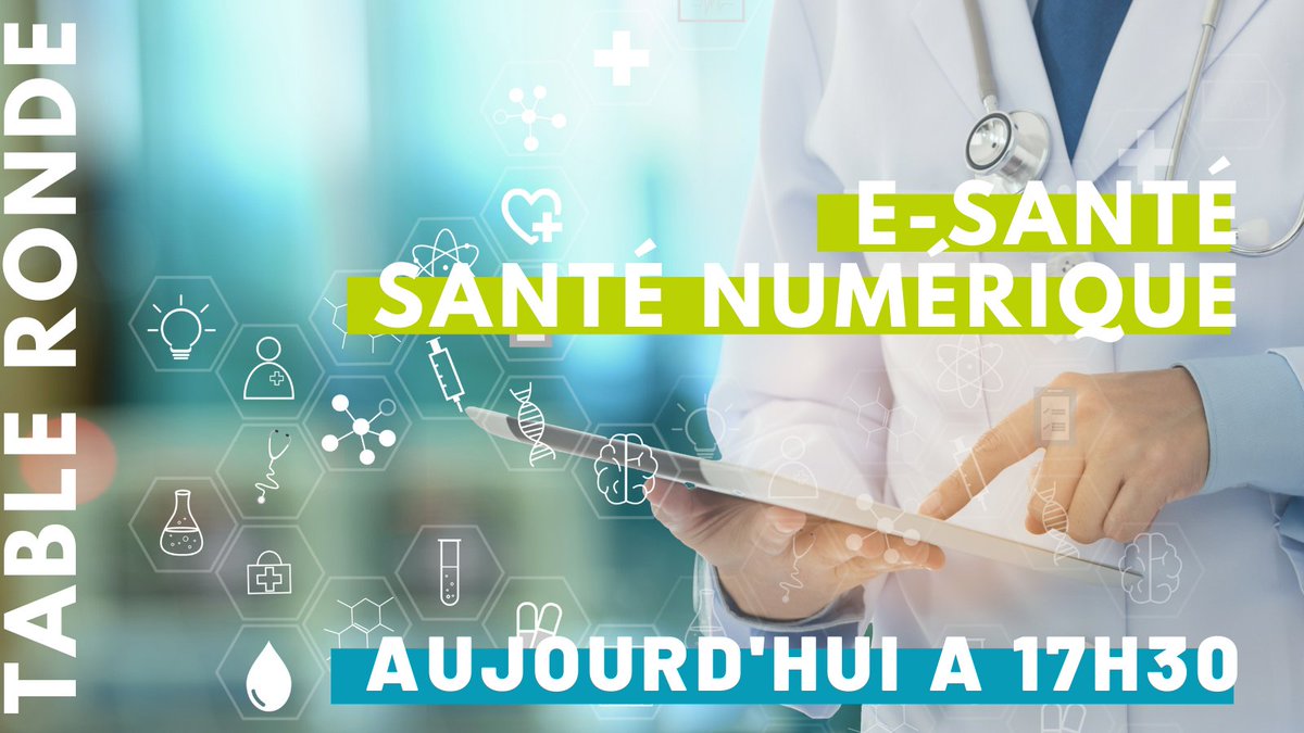 Table ronde #ESANTE, #SANTE #NUMERIQUE, c'est aujourd'hui en live !
⌚ RDV de 17h30 à 18h30
Information et inscription gratuite : bit.ly/3gAET4E