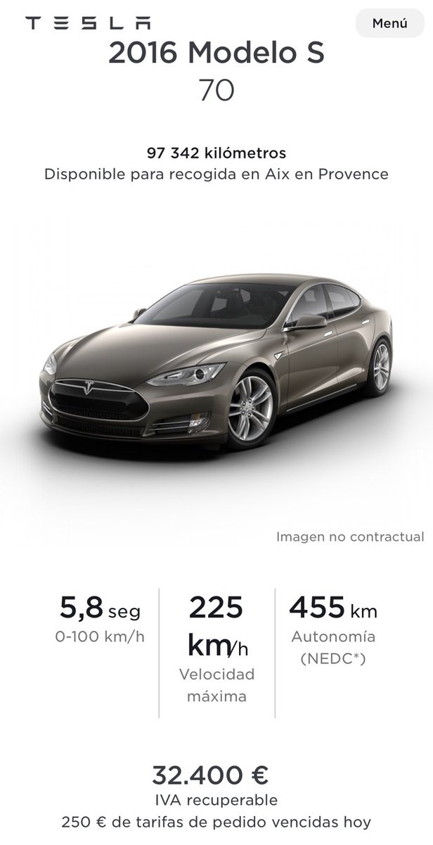 Carlos_DG_kWh's tweet photo. De vez en cuando aparecen modelos CPO (propiedad de Tesla) con un precio excelente

En este caso, por sólo 34.900€ lo tendréis matriculado a vuestro nombre!! Además trae un color precioso muy exclusivo exterior (titanio) y un interior atemporal (asientos Next Gen en cuero negro) https://t.co/tGZ2STz6Mn