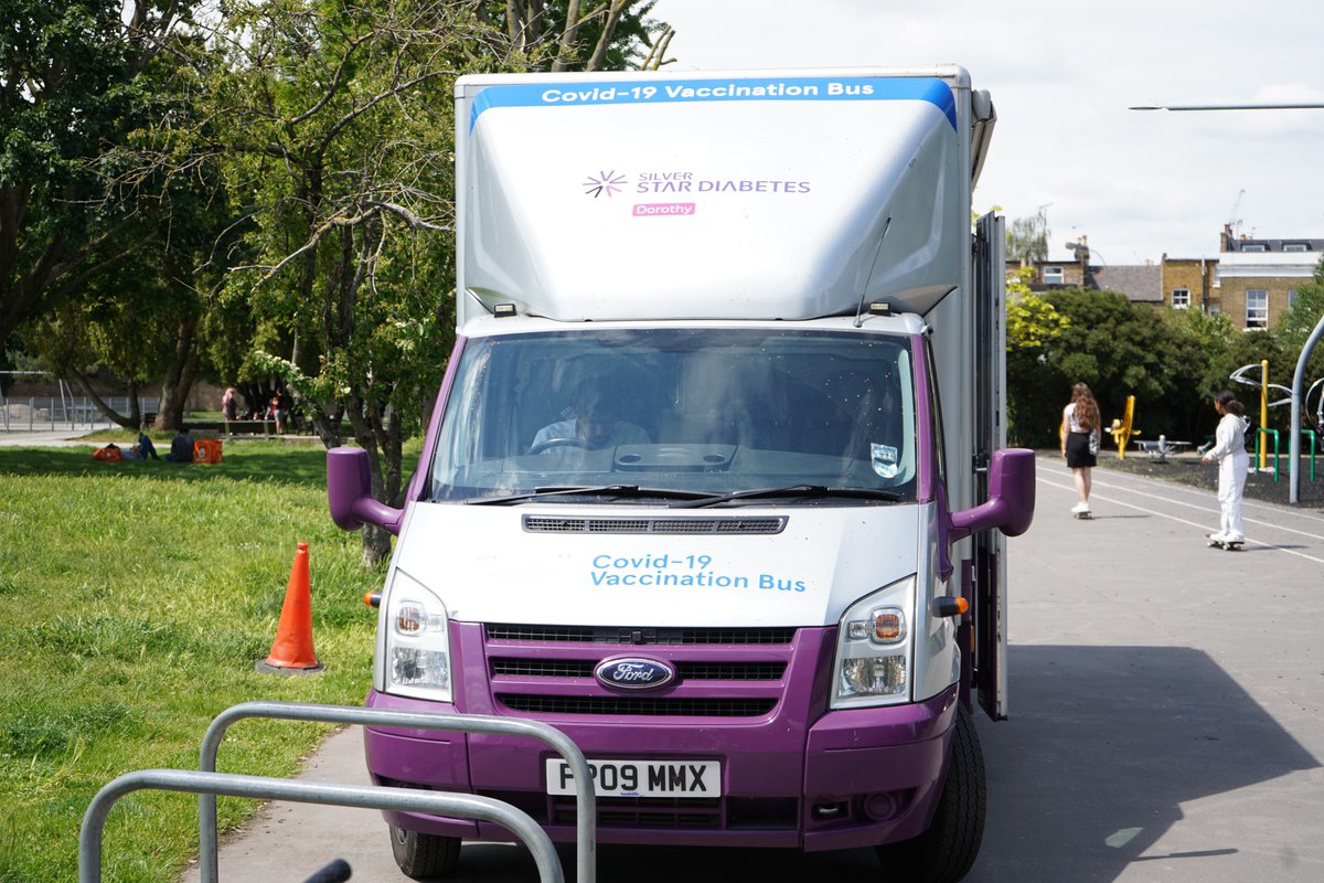 The #NHS vaccine bus makes its way to Ravenscourt Park this afternoon, 12 noon to 6pm, and again on Sunday.

The bus will be parked along the main central route through the park.

No need to book, just walk-in, but you must be over 40 to get your jab at these clinics.