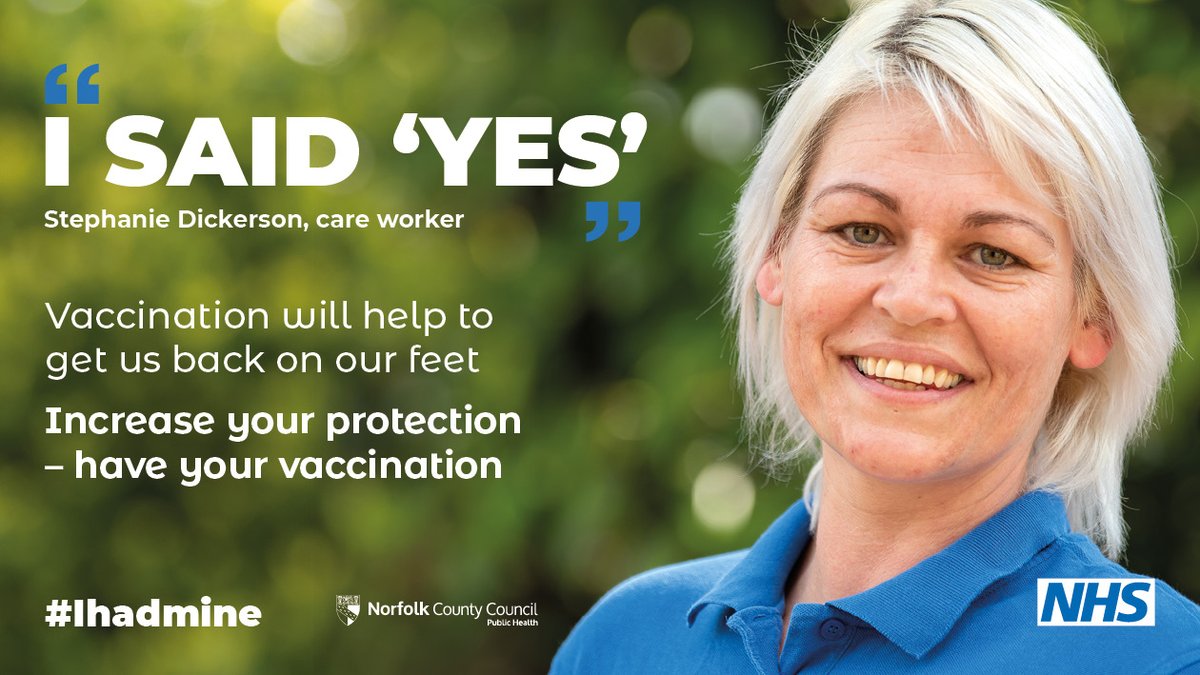 greatyarmouthbc's tweet photo. Vaccination will help to get us back on our feet.πͺ
Increase your protection - have your vaccination.π #IHadMine #COVID19Vaccine #COVIDVaccine https://t.co/FCQWeWWnuc