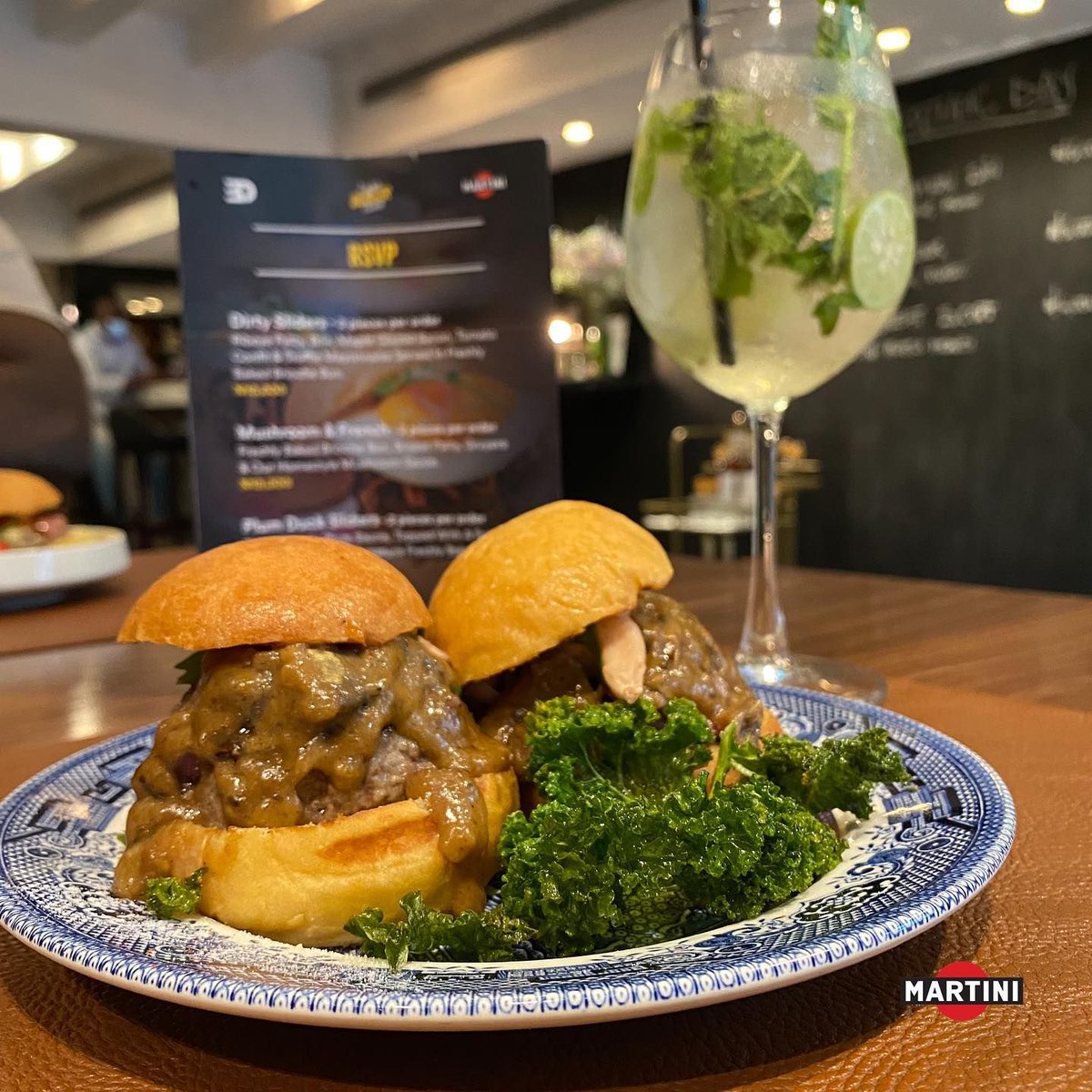 EatDrinkLagos's tweet photo. First stop: @rsvplagos. Got the Mushroom & French with a Martini Spritz. #LagosBurgerWeek #MartiniWithFriends https://t.co/XYMme3IAUc