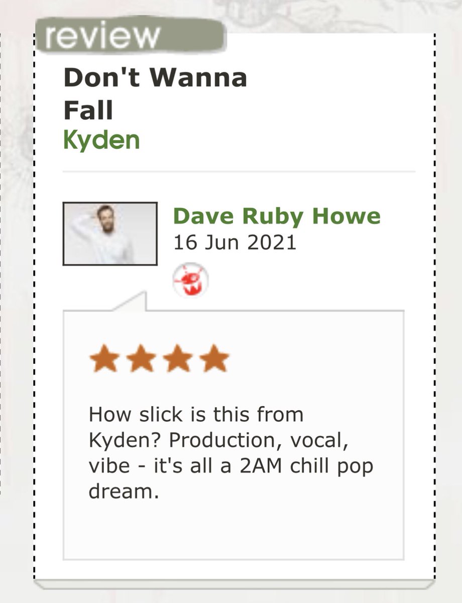 Big thanks to <a href="/daverubyhowe/">Dave Ruby Howe</a> for the review! If you haven’t already you can now leave a like and review ‘Don’t Wanna Fall’ on <a href="/triplejunearthd/">triple j Unearthed</a> ✨