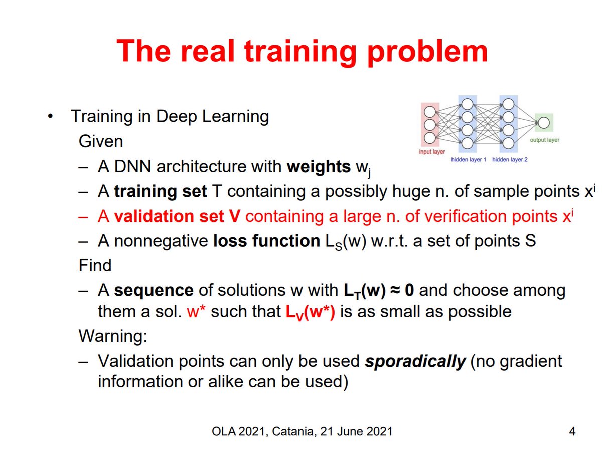 MFischetti's tweet image. I argue that training in #DeepLearning is not &quot;just a (deterministic) optimization problem&quot; in my talk at OLA2021, where a #turbulentSGD implementation is described #orms #ML #SGD w. @StringherM 

dei.unipd.it/~fisch/papers/…

researchgate.net/publication/33…