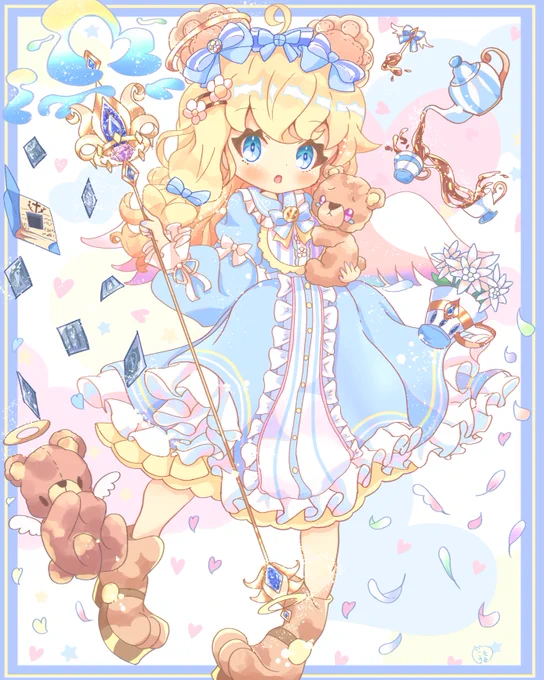👼 🌺 🧸
クマ天使ちゃん
#3つの要素でキャラを創れ 
#創作 
#創作イラスト 
#絵描きさんとつながりたい 
