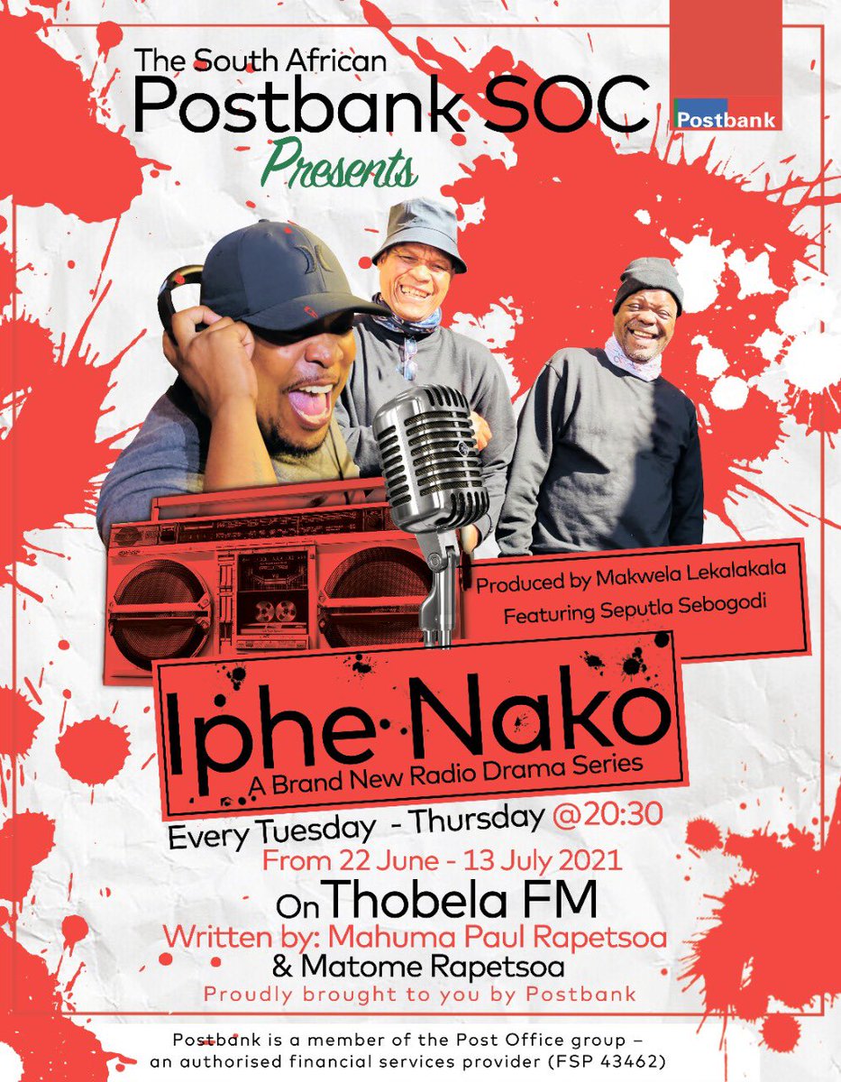 MatomeRapetsoa8's tweet photo. The time is now…we are taking theatre to radio…🎭🎭🎭 God is good all the time🙏🏾 #TheatreoftheMind #RiseMzansi #MahumaGroup #PaulRapetsoaLegacy #Postbank #IpheNako https://t.co/TZVclsAdzs