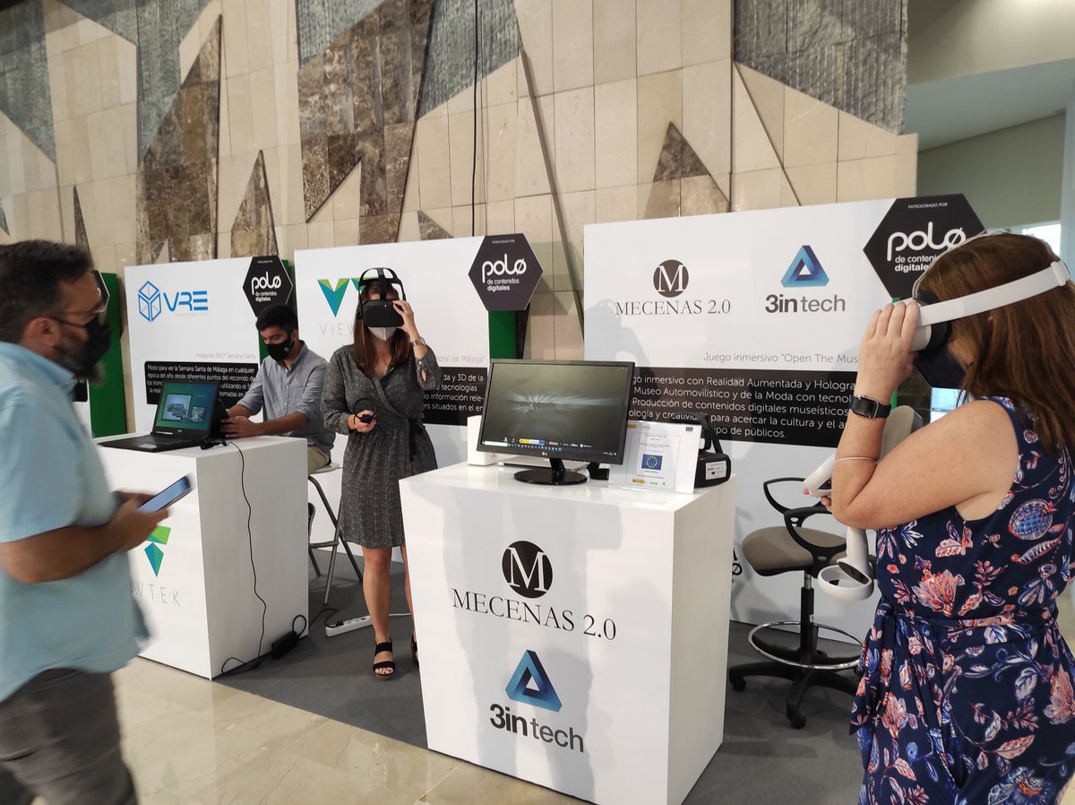 PoloDigitalMLG's tweet photo. Estamos en #CMMalaga21 @cmmalagafair con proyectos de realidad virtual, aumentada, tecnología, diseño para Museos y Monumentos para ciudades 🖼️💻 @MECENAS20 @3intech @artaffa @viewteksltns @LPescueladecine @PandaRojoPro @visitasvirtual @Fycma @malaga https://t.co/5LMV01moaL