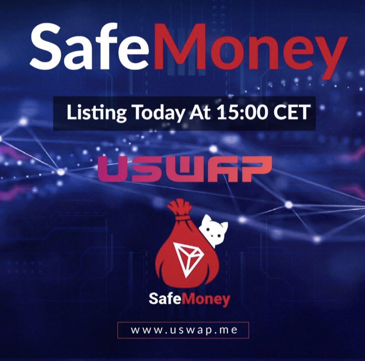 New listing ✔️ SafeMoney Token: 

Total Supply: 1,000,000,000,000,000
Total Burned: 524,663,104,045,412
Total Holders: 1549

Home page: safemoney.network
Twitter: x.com/SafeMoneyTRX
Telegram: t.me/SafeMoneyTRX

Telegram Uswap: t.me/UswapTRON #tron #trx