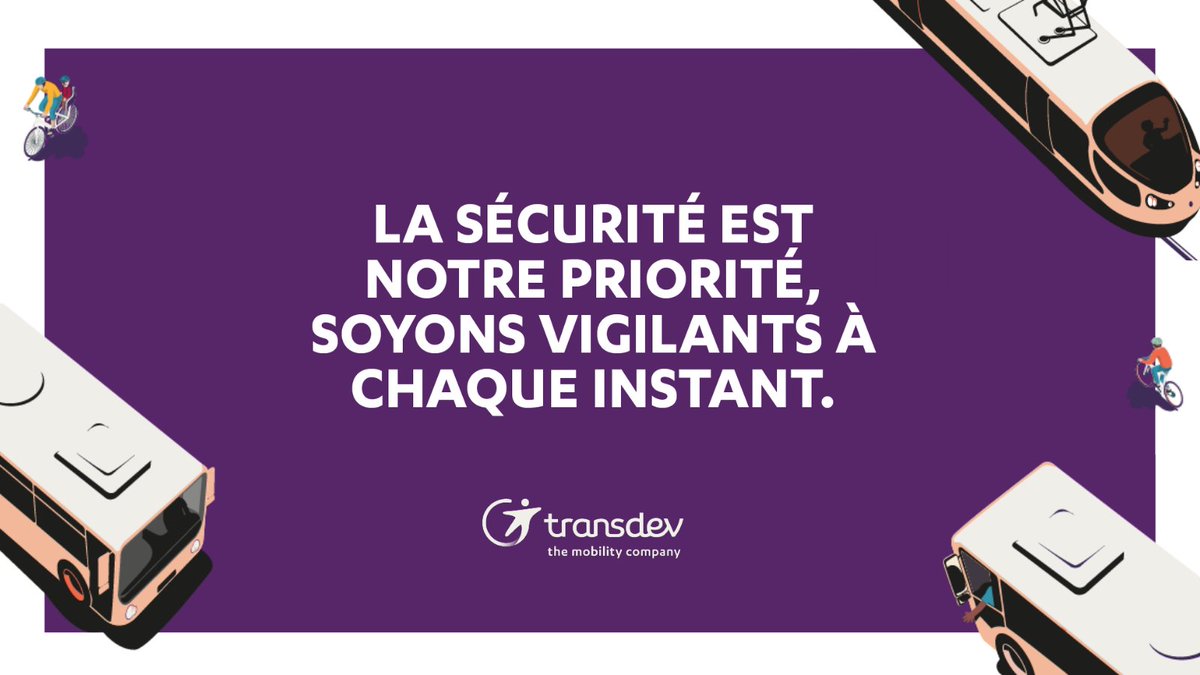 La sécurité de nos employés et de nos passagers est notre premier engagement <a href="/transdevFR/">Transdev France</a> . 
À bord, comme sur les quais et aux arrêts, restons vigilants à chaque instant !
#LaSécuritéAvantTout