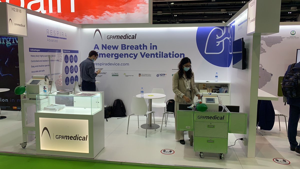 gpaseabots's tweet photo. From June 21 to 24, #GPAMedical will be attending #ArabHealth2021, in #Dubai. 🏥 Stop by booth number H2.B16 and discover more about #RESPIRA, the first high-performance invasive #ventilator based on the automation of a manual resuscitation device. #Arabhealth #medicaldevices https://t.co/zWq1GxWbCr