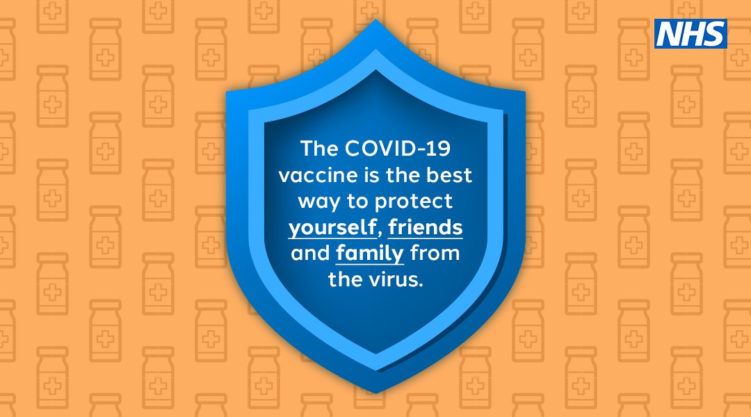 NHSuk's tweet photo. The COVID-19 vaccine is the best way to protect yourself, friends and family from the virus. 

Don't delay in getting your vaccine: https://t.co/qAOGzpWMu6 https://t.co/VTSFL4cCMe