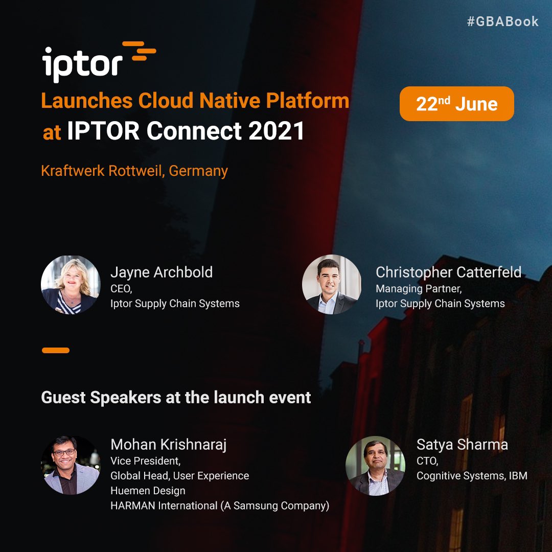 The Great Balancing Act (@gba_book) on Twitter photo Watch out for <a href="/Iptor/">Iptor</a>’s most innovative product launch at Germany’s Historic Kraftwerk Rottweil! <a href="/_mohankrish/">Mohan Krishnaraj</a> joins as Guest Speaker along with Satya Sharma, CTO, Cognitive Systems <a href="/IBM/">IBM</a> as Iptor unveils all new, cloud native platform! <a href="/ChrCatterfeld/">Christopher Catterfeld</a> <a href="/JayneArchbold/">Jayne Archbold</a>
#iptorcomlaunch Watch out for <a href="/Iptor/">Iptor</a>’s most innovative product launch at Germany’s Historic Kraftwerk Rottweil! <a href="/_mohankrish/">Mohan Krishnaraj</a> joins as Guest Speaker along with Satya Sharma, CTO, Cognitive Systems <a href="/IBM/">IBM</a> as Iptor unveils all new, cloud native platform! <a href="/ChrCatterfeld/">Christopher Catterfeld</a> <a href="/JayneArchbold/">Jayne Archbold</a>
#iptorcomlaunch