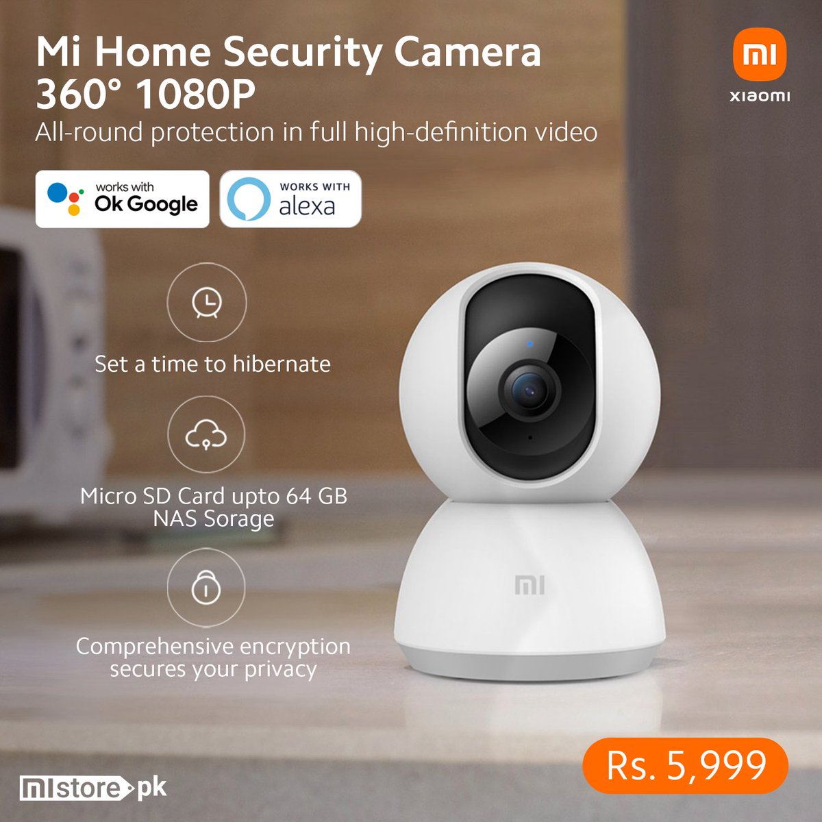 MistorePk's tweet photo. Get All-round 360° protection in full high-definition video with Mi Home Security Camera 360° 1080P. It also features Infrared Night Vision, Motion Detection, Talkback feature and works with Alexa and Ok Google.
Shop at: https://t.co/eRnZPrzC4X
#MiHomeSecurityCamera360 https://t.co/54ErAt0BXv