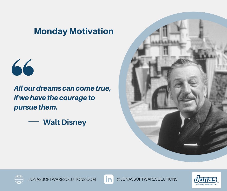 Monday Motivation ✨

Dream big and apply to one of our amazing opportunities today: …agementsolution.wd3.myworkdayjobs.com/JonasSoftwareC…

#mondaymotivaton #quoteoftheweek #waltdisney #softwaredevelopment