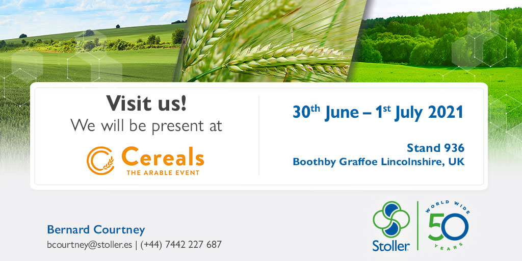StollerEurope's tweet image. Stoller Europe will be present at @CerealsEvent from June 30th to July 1st in Boothby Graffoe Lincolnshire, UK.

Come visit us at stand 936 and discover the #StollerSolutions for your crops!

#ThisIsStoller #StollerTechnology #Cereals2021 #Crops