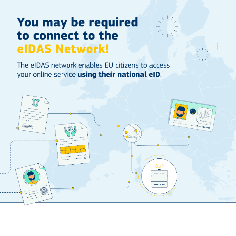 EU_EBSI's tweet photo. 🌐  By connecting to their national #eIDAS Node, public services providers ensure the secure identification of EU citizens to online #publicservices - they will be able to use their #nationaleID to access services in other #EUcountries. 
Check how to get started👇
