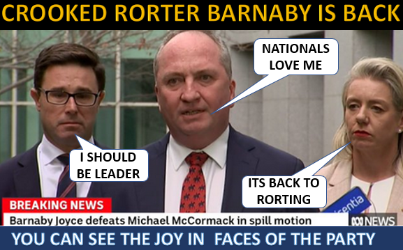 mryansisland's tweet photo. Idiot @M_McCormackMP is gone Now we have the #Rorter #Drunk #RootRat etc @Barnaby_Joyce
Back with love from supporters like Gina and #Fortescue man Senator Matthew Canavan @mattjcanm Does life get any better for the grubby #Nationals totally overlooked by LIAR @ScottMorrisonMP https://t.co/tOzGt6kIYw