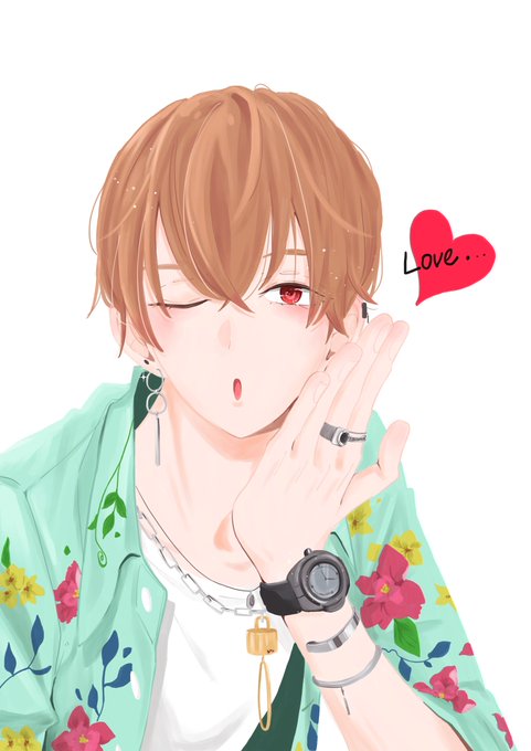 「1boy blowing kiss」 illustration images(Latest)｜2pages