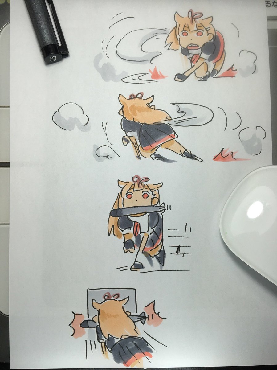 夕立(艦これ) ,夕立改二 「犬っぽい再掲 」|ひじからのイラスト