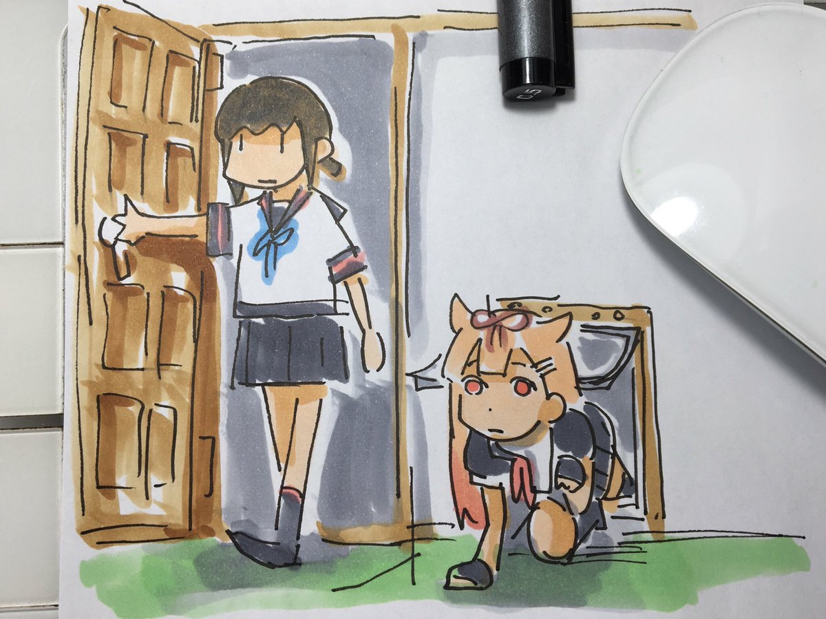 夕立(艦これ) ,夕立改二 「犬っぽい再掲 」|ひじからのイラスト