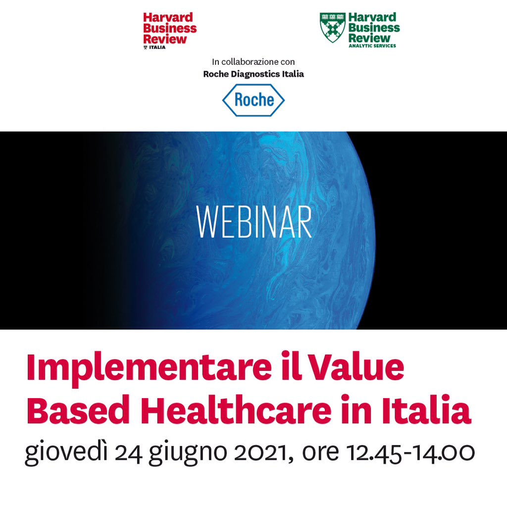 #HBRItalia in collaborazione con @RocheItalia presenta un tema tra i più discussi riguardo alla #pandemia, la metamorfosi dei #sistemi sanitari. Per comprenderne a pieno questa #trasformazione iscriviti subito al webinar del 24 giugno.