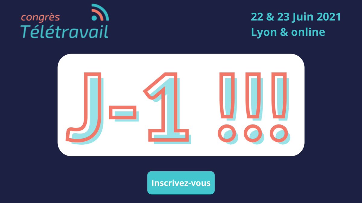 🥳 Le Congrès Télétravail, c’est demain ! 🎉

Pour vous inscrire aux conférences et/ou ateliers 👉 congresteletravail.com/inscription

📍 Centre de Congrès de Lyon &amp; Online

#teletravail #congresteletravail #Eventsprofs #RH #IT #immobilier #immobilierentreprise #DRH #DSI #DI