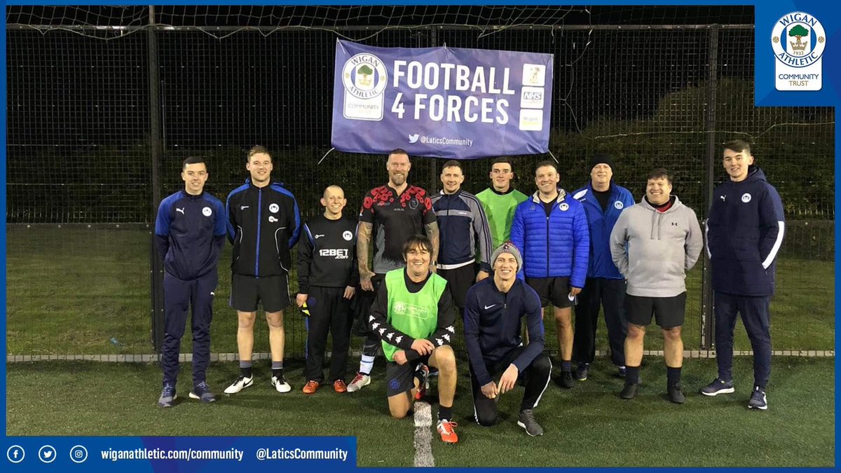 LaticsCommunity's tweet photo. ๐ Our #Football4Forces programme improves the physical and mental health of current and former armed personnel and helps them to feel less socially isolated!
๐
Every Monday
๐ 6pm-7pm
๐๏ธ Robin Park Arena
๐ฉ i.gaskell@wiganathletic.com
#ArmedForcesWeek | #wafc ๐ตโช๏ธ https://t.co/d8DBrzRf3K