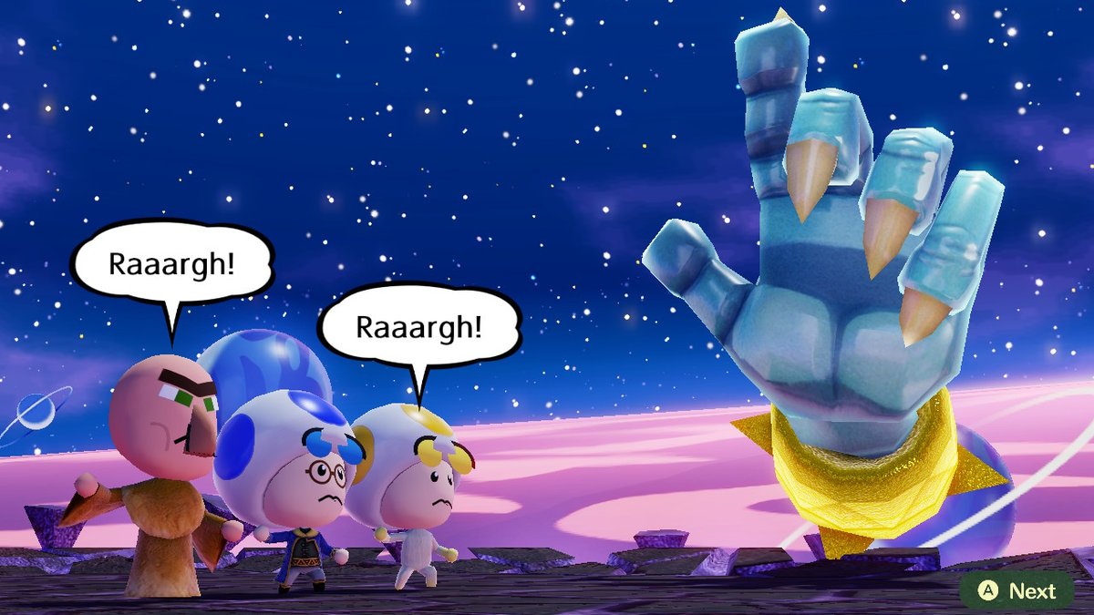 legodancomedy's tweet photo. The final battle has begun. #Miitopia #Eevee #Pokemon #Minecraft #HammerBro #FireBro #Klonoa #Toad #NintendoSwitch https://t.co/T1ajPKwTsO