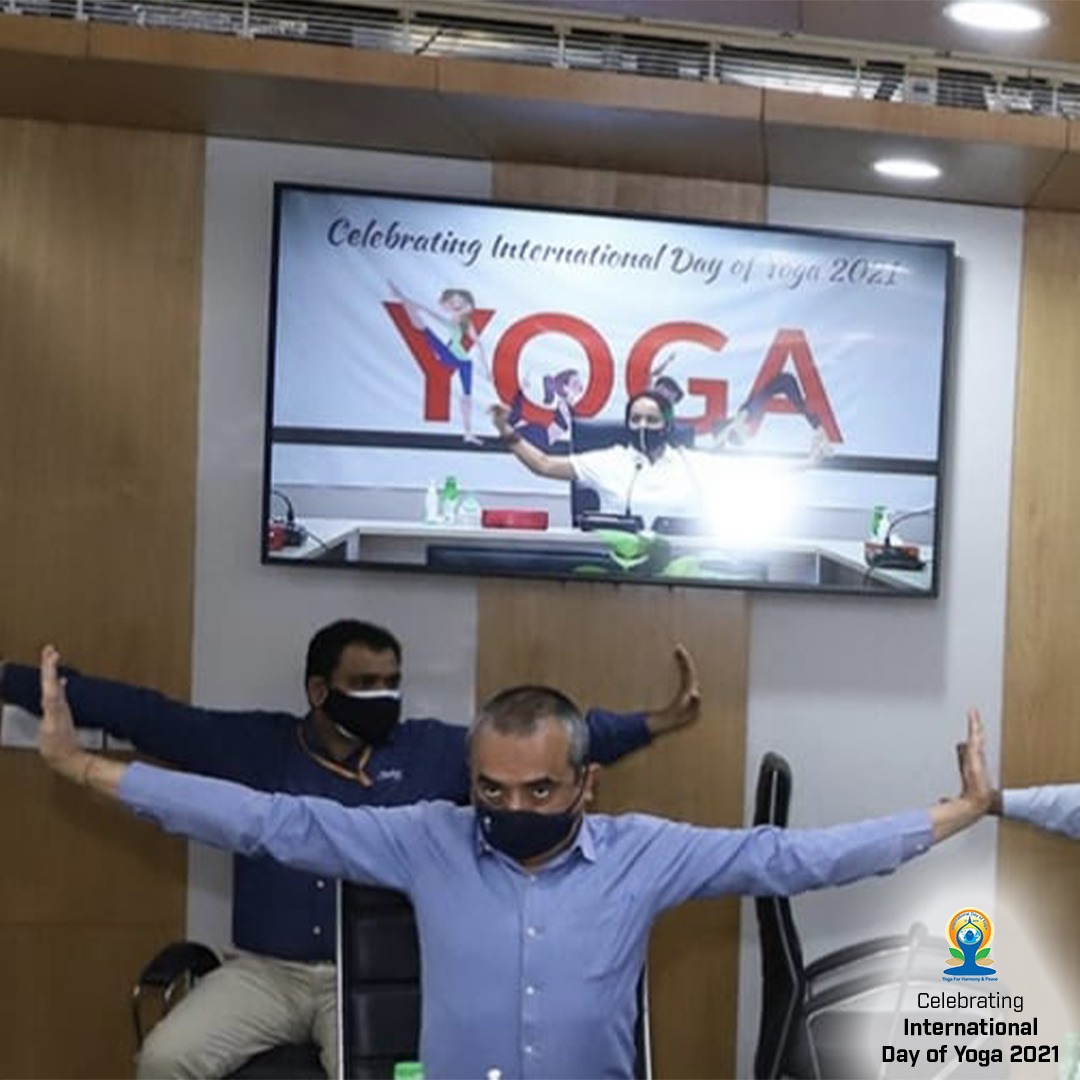 #InternationalDayOfYoga2021 celebrated at #UIDAI, HQ, #NewDelhi 
#YogaForWellness #YogaDay #YogaForAll 
#IndiaFightsCorona #YogaForHealth #IYD2021