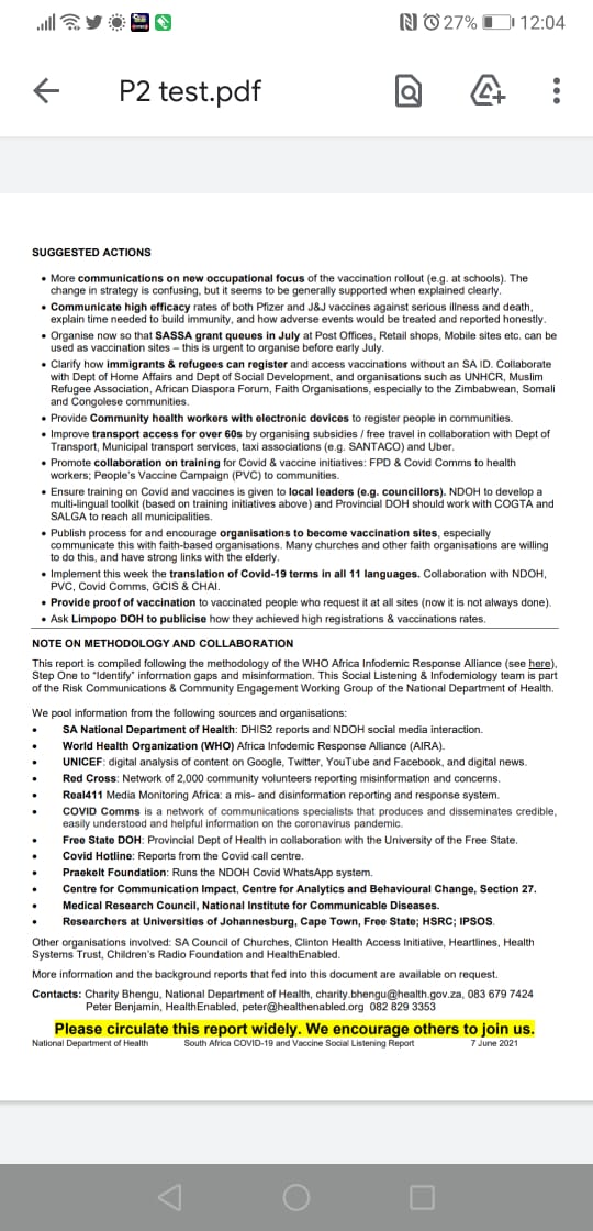 SA Covid-10 &amp; Vaccine social listening report, 21 June. Please circulate widely. #SASocialListening #VaccineRolloutSA <a href="/HealthZA/">National Department of Health</a> @CovidCommsSA <a href="/UNICEF_SA/">UNICEF South Africa</a> <a href="/marionwish/">Dr Marion Stevens</a> <a href="/miamalan/">Mia Malan</a> <a href="/JohnPerlman/">John Perlman</a> 
<a href="/healthenews/">Health-e News</a> <a href="/Bhekisisa_MG/">Bhekisisa</a> <a href="/hwasser/">Herman Wasserman</a> <a href="/SkyeGrove/">Skye Grove</a> <a href="/ygpillay/">yogan pillay</a> <a href="/DrSueGoldstein/">Sue Goldstein</a> <a href="/Billbobbird/">William Bird</a>