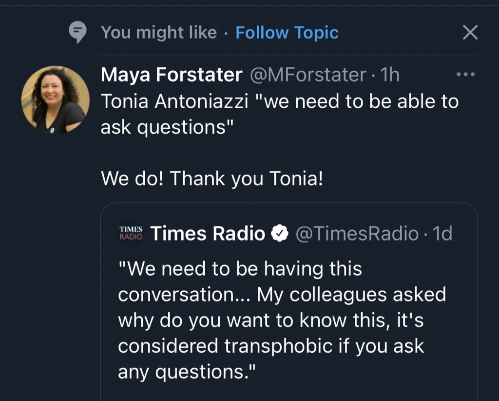 No, Twitter. I do not like. People like @MForstater don’t care about the whirlwind of hate against all LGBT+ people that their actions have. Whatever their beliefs, they don’t see the consequences of their words nor the impact this is having beyond the so-called “trans debate”.