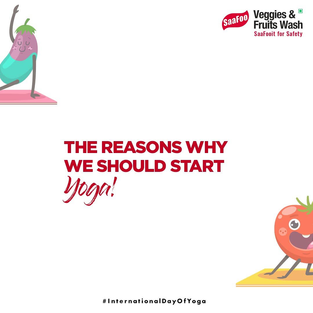 SaafooIndia's tweet photo. According to renowned Yoga experts, fruits and vegetables are a fresh and healthy option for your post workout meals. But before eating, make sure to wash right with Saafoo to find your inner peace! 

#YogaDay #InternationalDayOfYoga #Yoga  #StaySafe #SaaFooit #SaaFooitForSafety https://t.co/ZlbOyrF4eN
