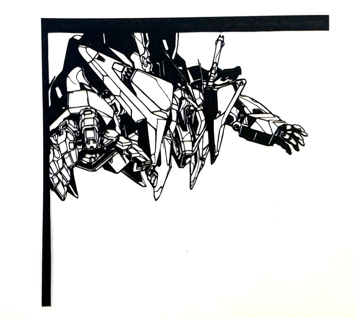 機動戦士ガンダム 閃光のハサウェイより、Ξガンダム切り絵 閃ハサ観