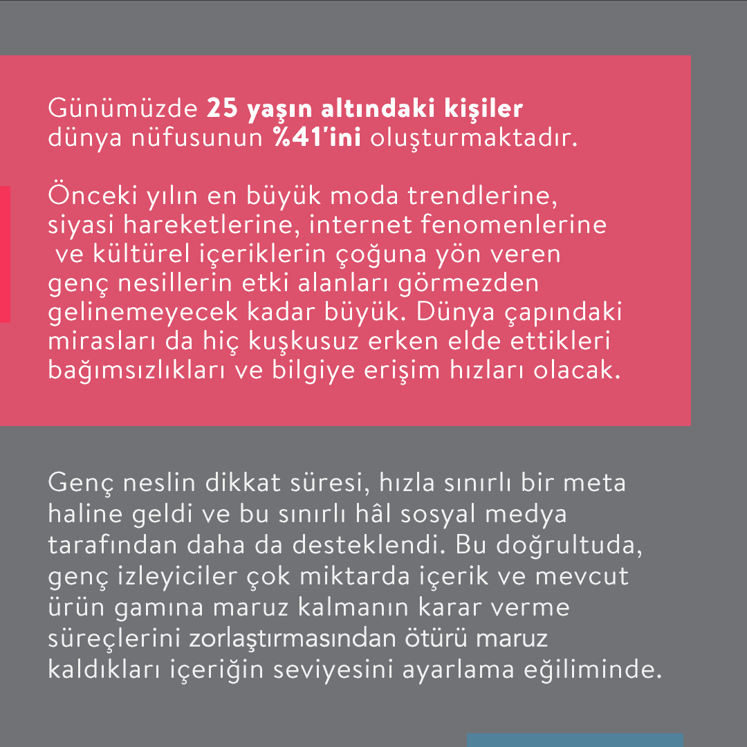 tooplaytr's tweet photo. Dünya nüfusunun %41'ini oluşturan 25 yaş altı Gen-Y ve Gen-Z kuşağının tercihleri sektörü nasıl etkiliyor? Cevabı TooTrends’te! 👀
#tooplay https://t.co/PXxxJTXnTg