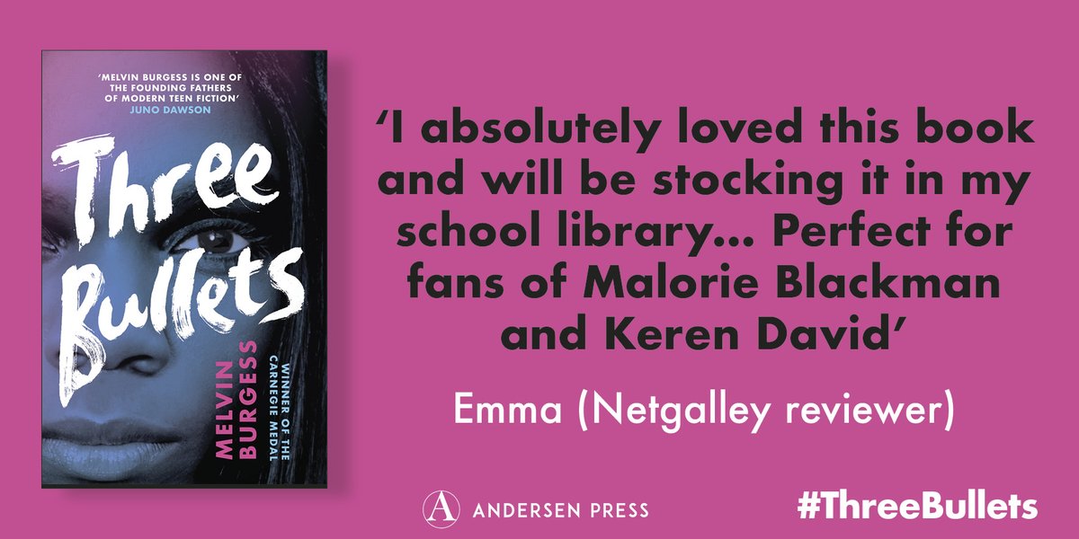 AndersenPress's tweet photo. 'Melvin writes with such sensitivity... tackling controversial subjects that young people need to know more about' @emmasuffield 

#ThreeBullets by @MelvinBurgess is still available to request on @NetGalley

https://t.co/qcjakKwvvR https://t.co/ZjniCtdoPX