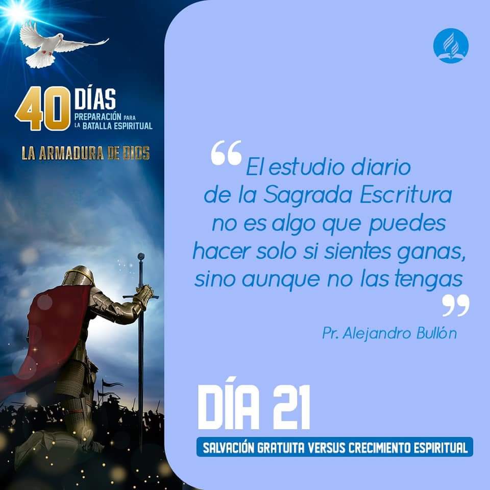 🔴 #LaArmaduraDeDios #Día21    
📘 En la UPeU - Universidad Peruana Unión  continuamos la gran #JornadaDe40Dias 
🗓️ La frase para hoy es:👇