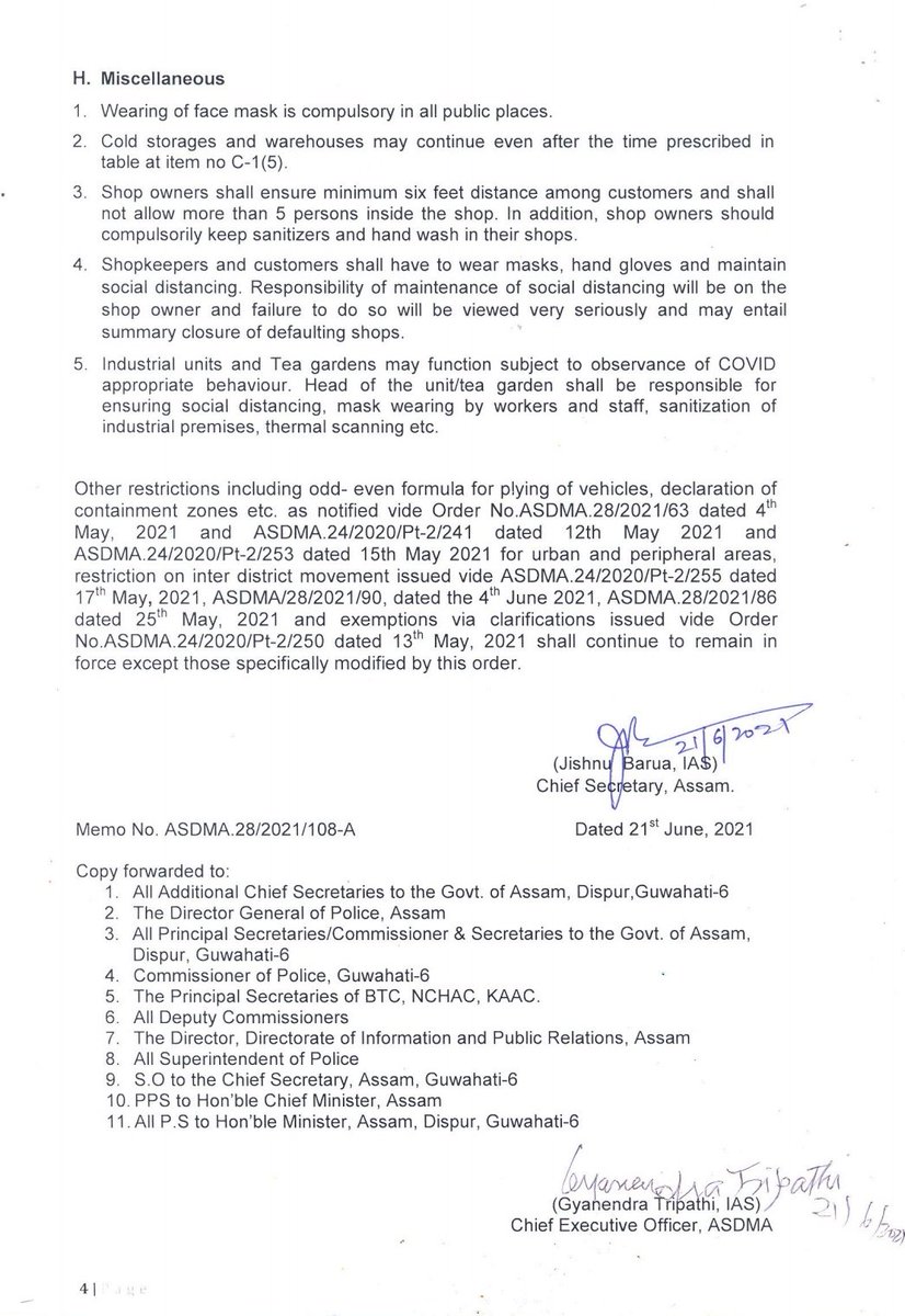 mygovassam's tweet photo. Govt of Assam extends existing lockdown guidelines untill further notice. Additionally, lockdown guidelines have been eased in eight districts in view of improving #COVID19 situation. https://t.co/V4E3JqMXX0