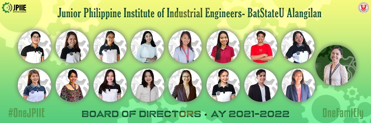jpiiebatstateu's tweet photo. Junior Philippine Institute of Industrial Engineers
BatStateU Alangilan Campus
Board of Directors
A.Y. 2021-2022
#OneJPIIE β’ OneFamIEly
#JPIIEBatStateUAlangilan
#RedSpartan https://t.co/PgnUGV31XZ