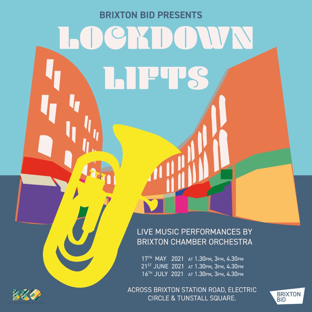 Brixton Chamber Orchestra (@brixchamber) on Twitter photo 🎻 TODAY! 🎺 Lockdown might not be lifted but we’re lifting your lockdown spirits all afternoon in Brixton!
FREE PERFORMANCES at the following times and locations:
1:30pm - Brixton Station Road
3pm - Electric Circle
4:30pm - Tunstall Square
#LockdownLifts w/ <a href="/BrixtonBID/">Brixton BID</a> 🤩 🎻 TODAY! 🎺 Lockdown might not be lifted but we’re lifting your lockdown spirits all afternoon in Brixton!
FREE PERFORMANCES at the following times and locations:
1:30pm - Brixton Station Road
3pm - Electric Circle
4:30pm - Tunstall Square
#LockdownLifts w/ <a href="/BrixtonBID/">Brixton BID</a> 🤩
